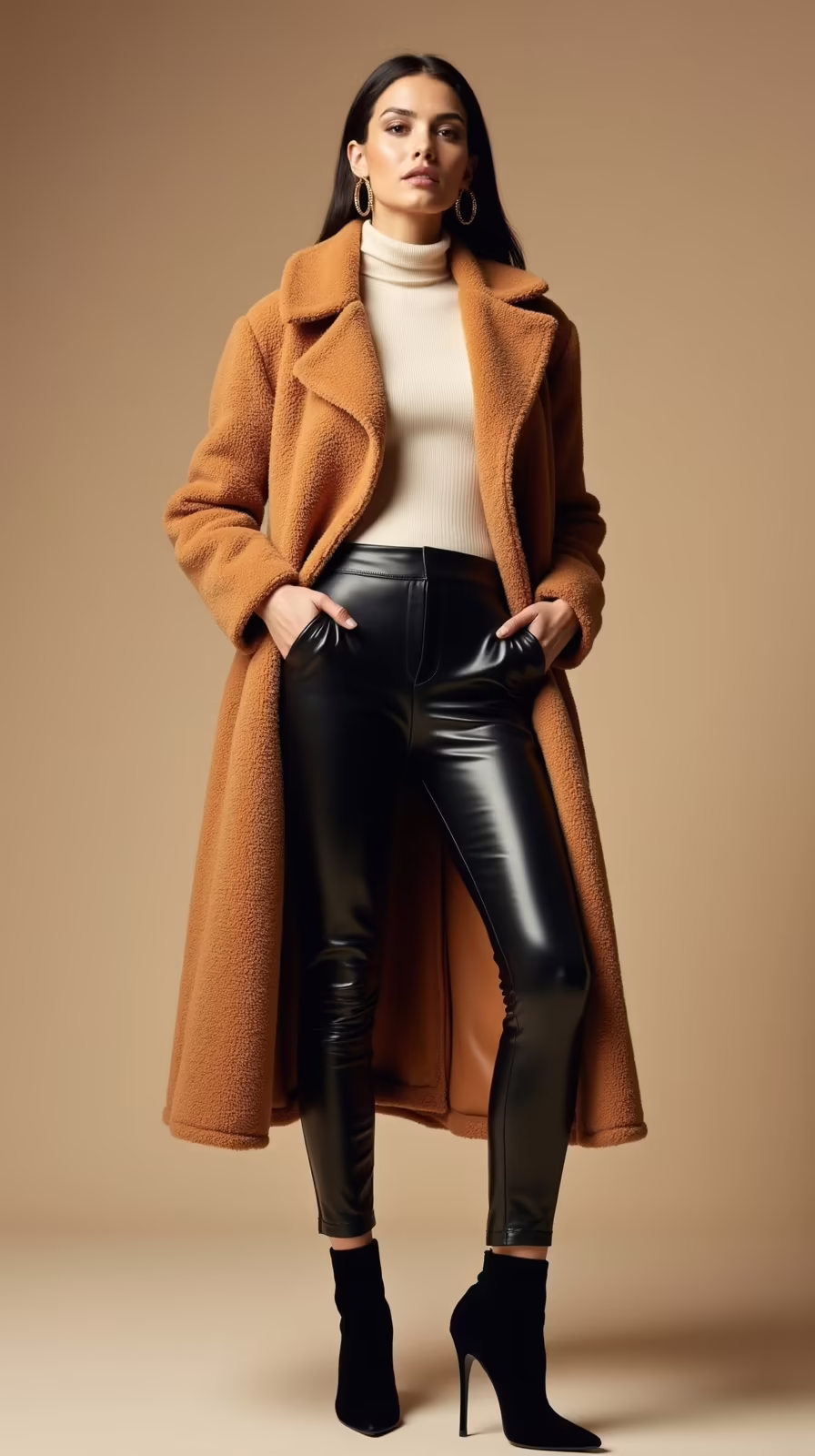 sleek leggings cozy teddy coat