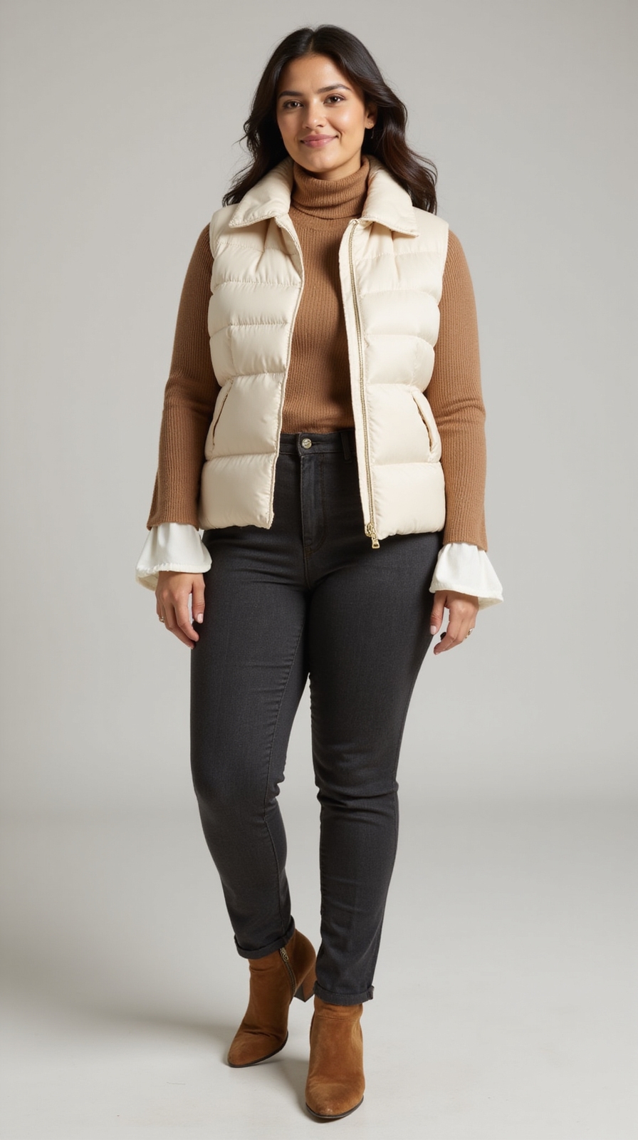 slim puffer vest styling