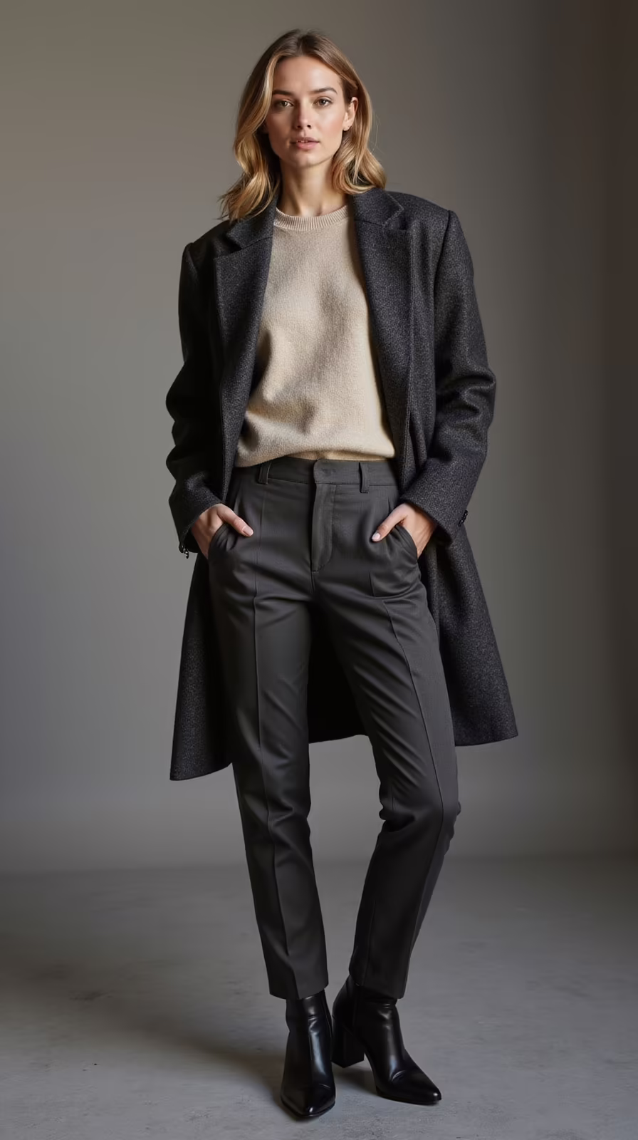slim sweater structured blazer balance