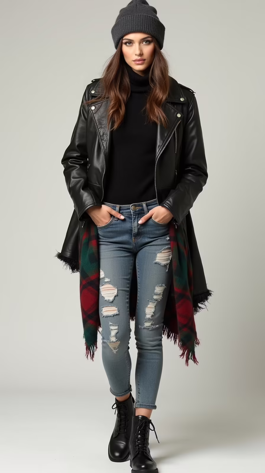 slouchy knit beanie ensemble