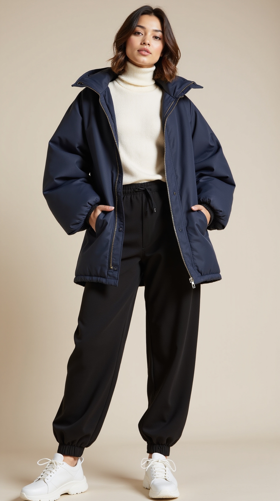 sporty feminine layered chic