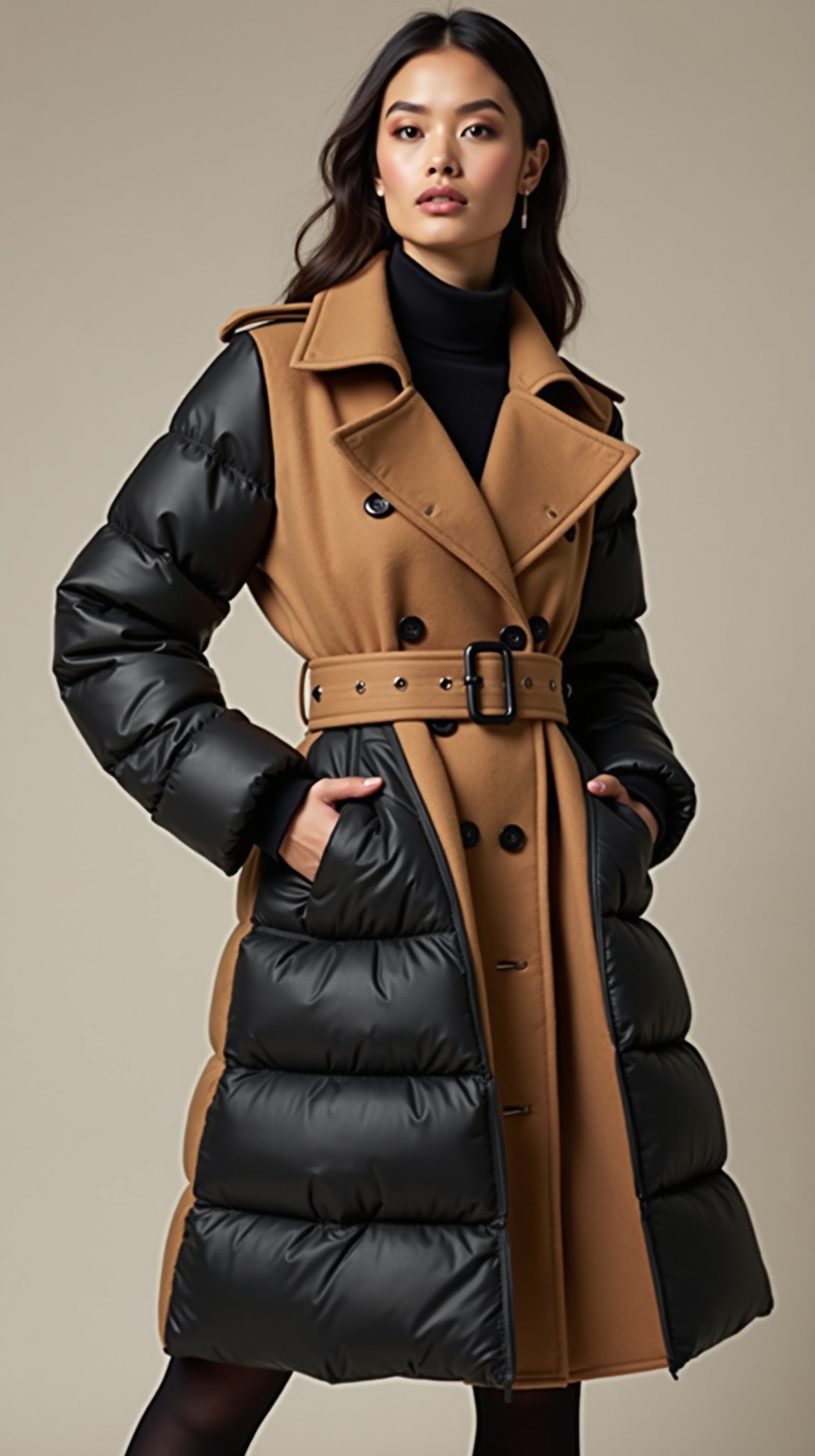 streamlined insulated trench coat