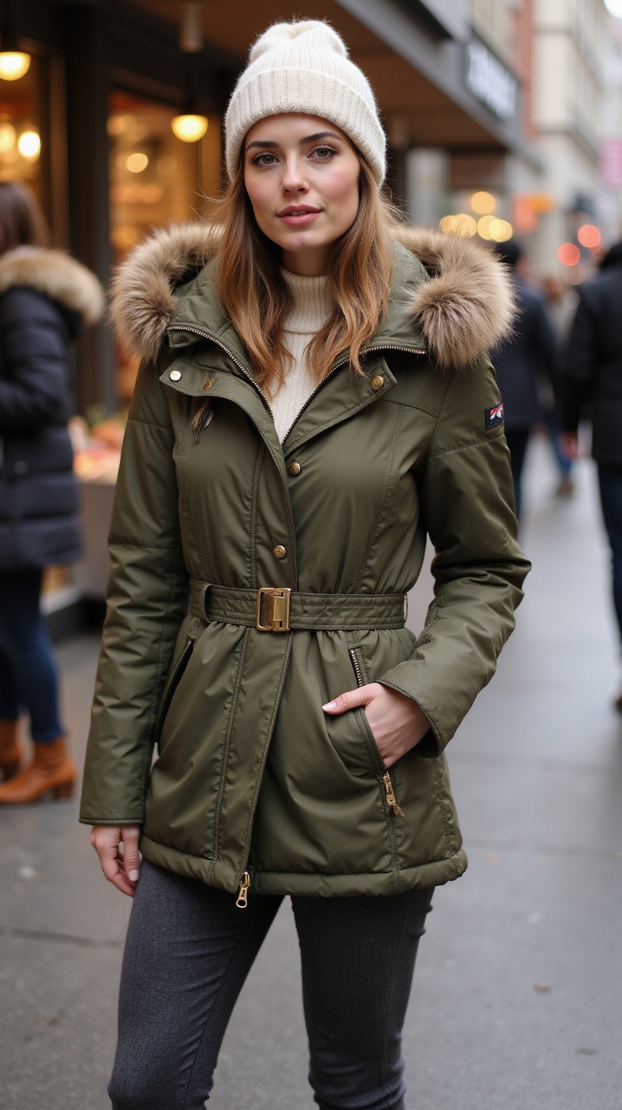 streamlined parka knit beanie