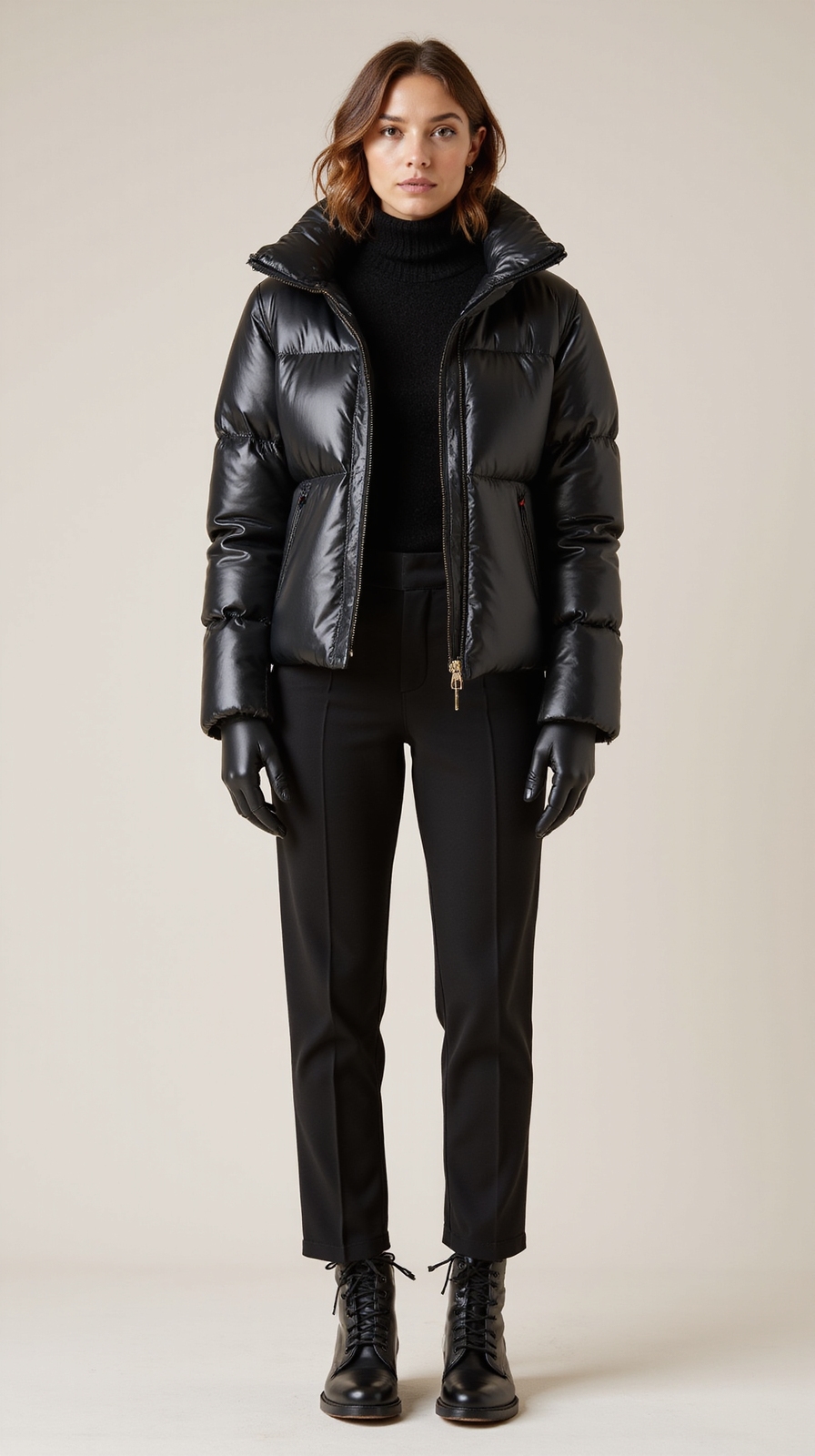 streamlined ski inspired puffer jacket