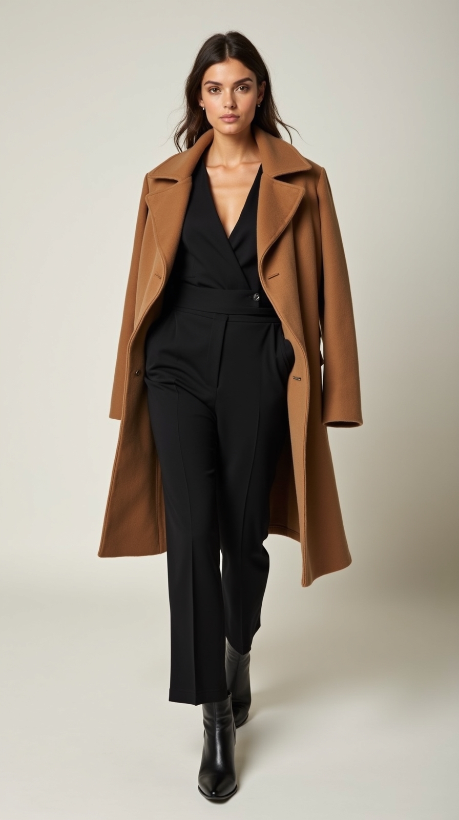 streamlined tailored jumpsuit with coat