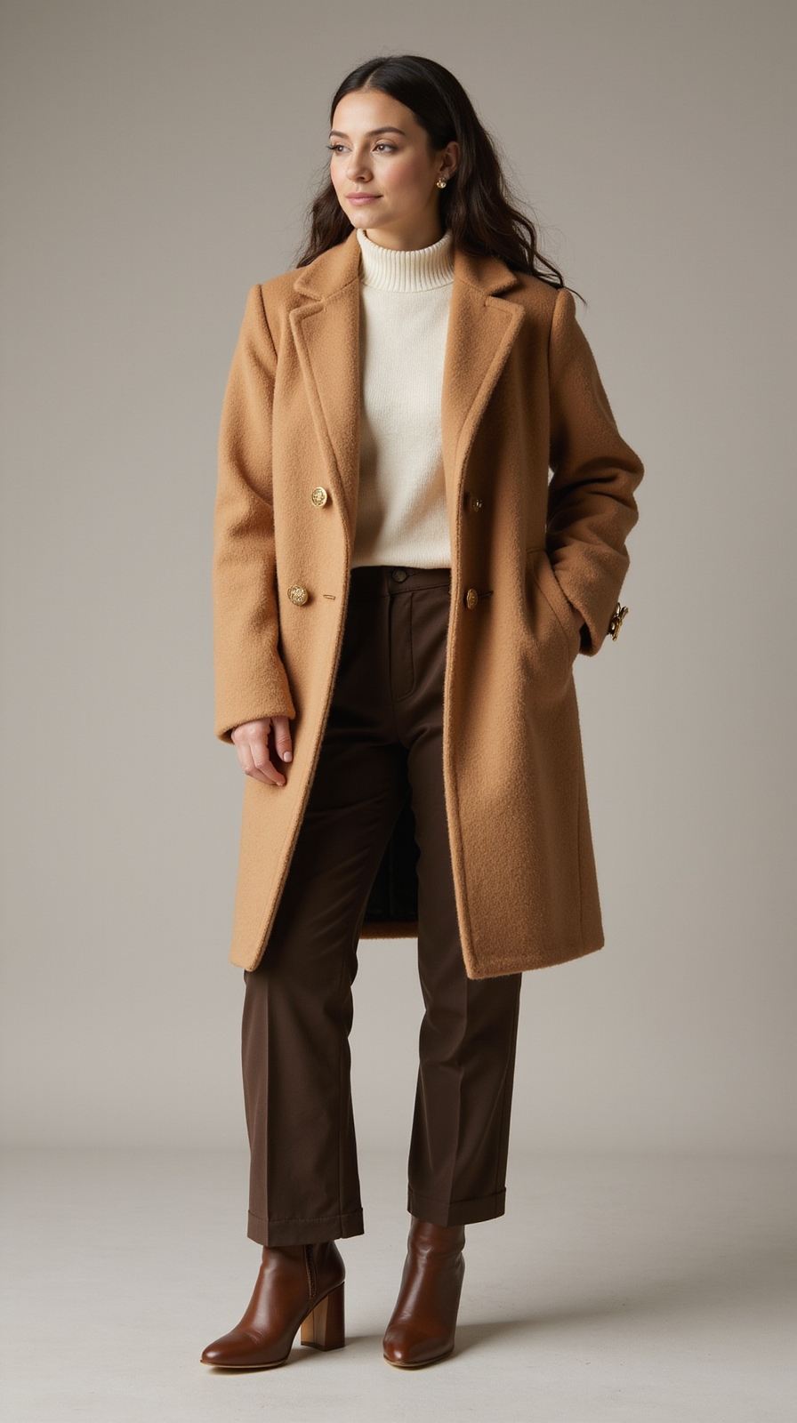 streamlined waist defining knee length coats
