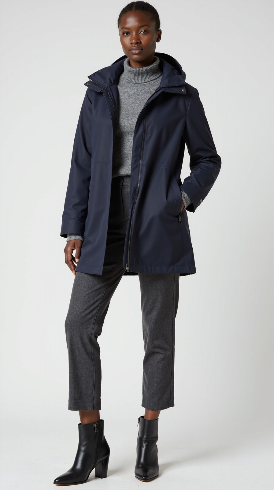 streamlined waterproof jacket ensemble