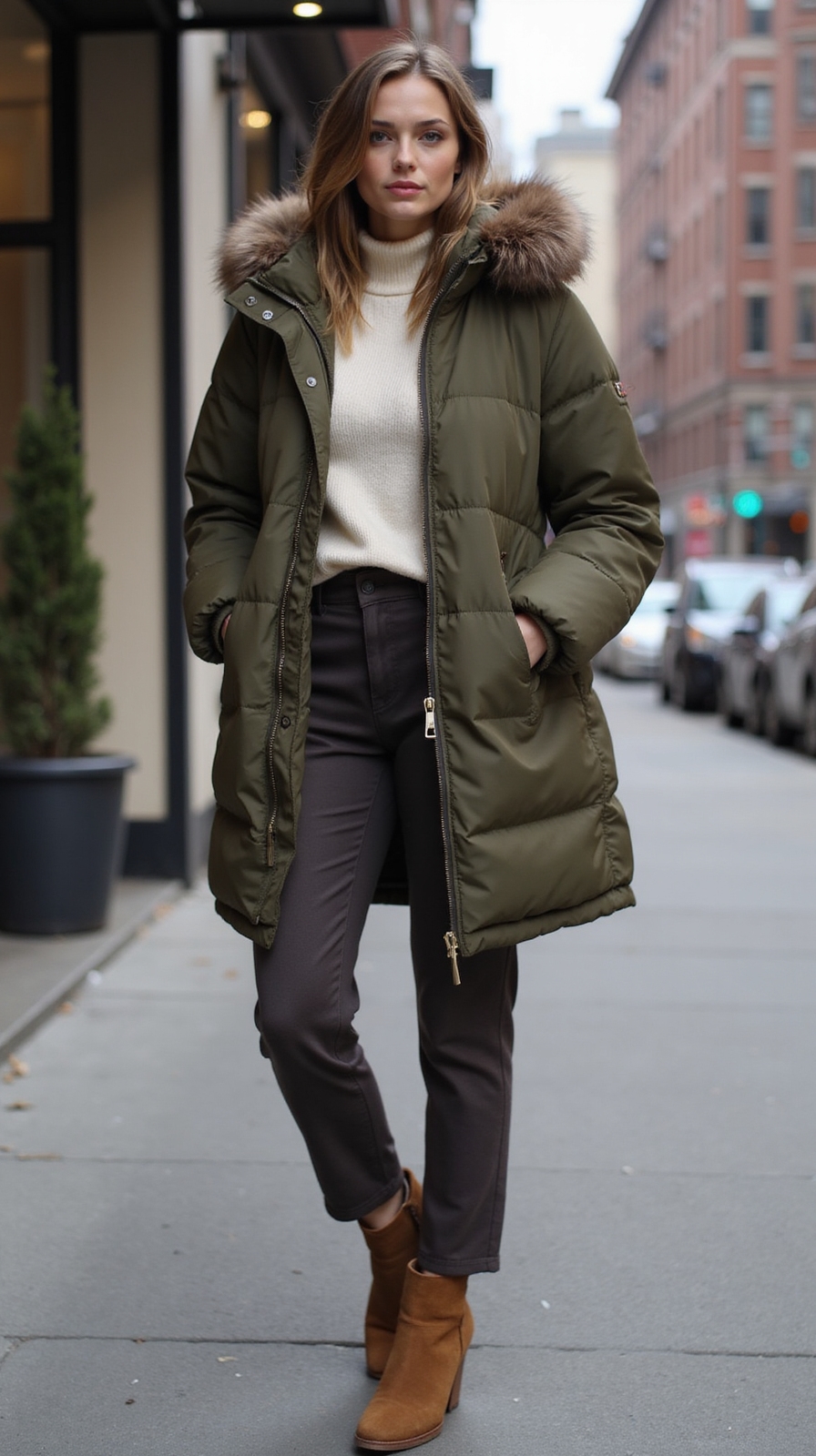 streamlined windproof insulated parka