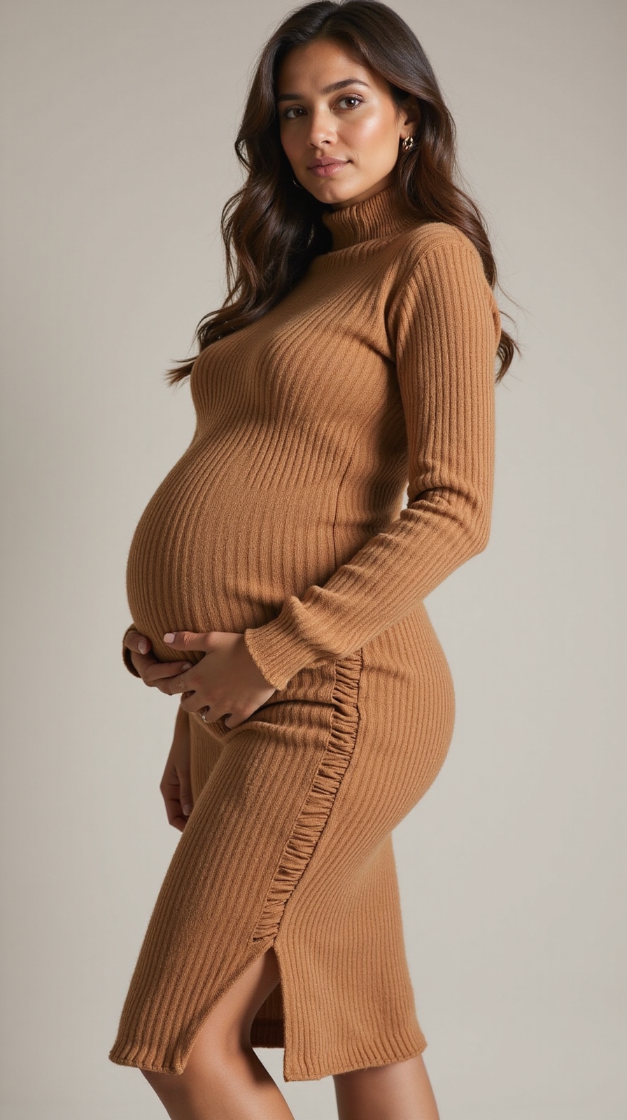 stretchy knit winter maternity wardrobe