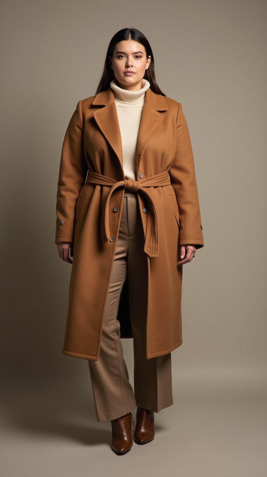 structured belted wool coat