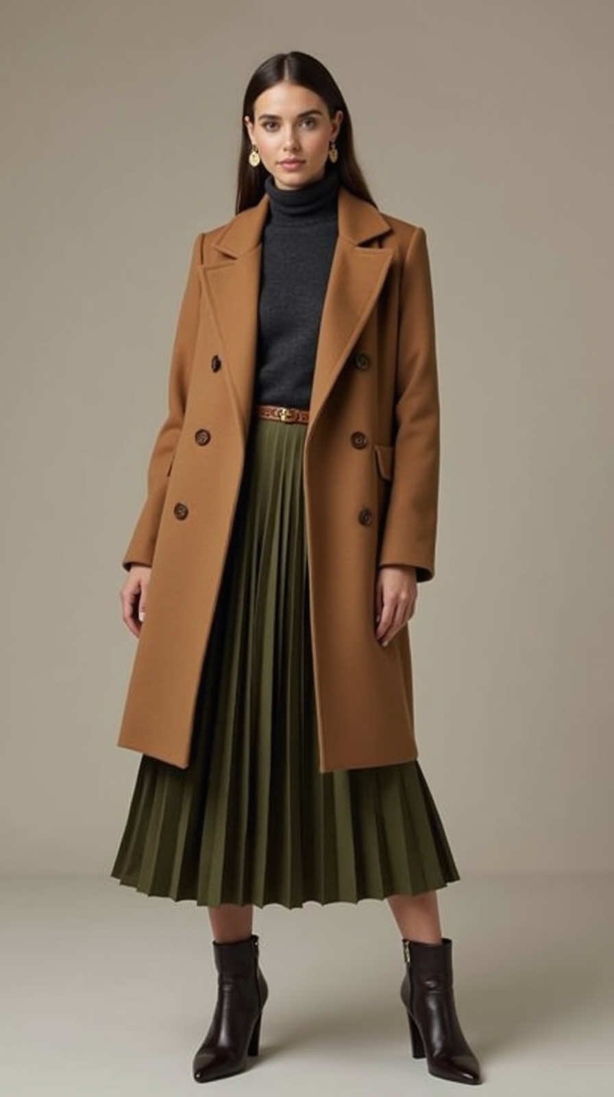 structured blazer turtleneck midi