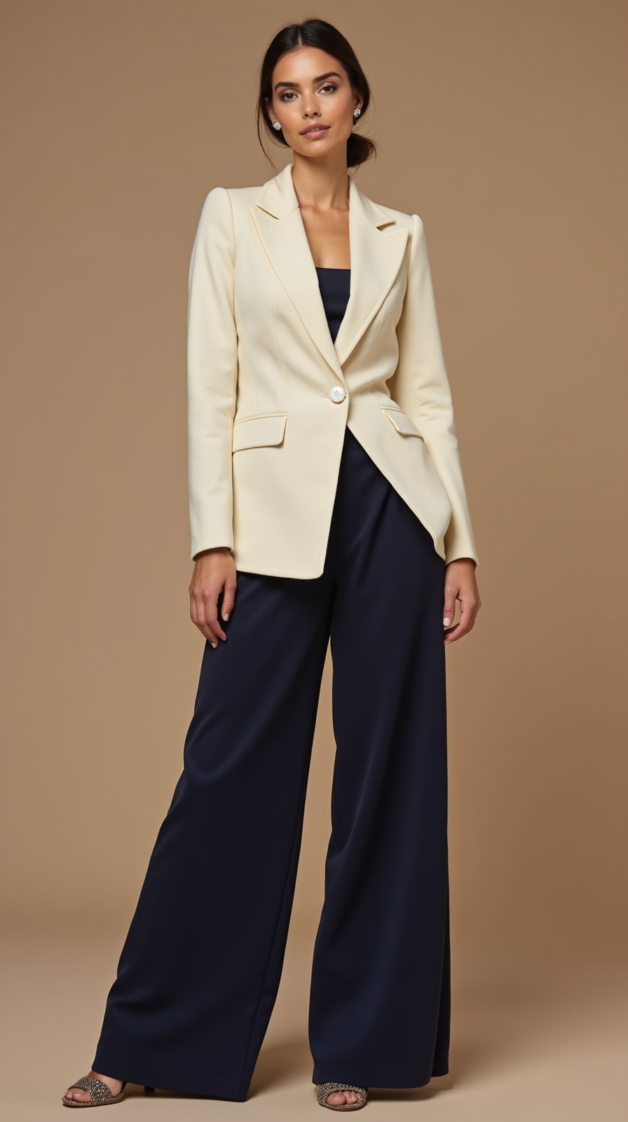 structured blazer wide leg trousers