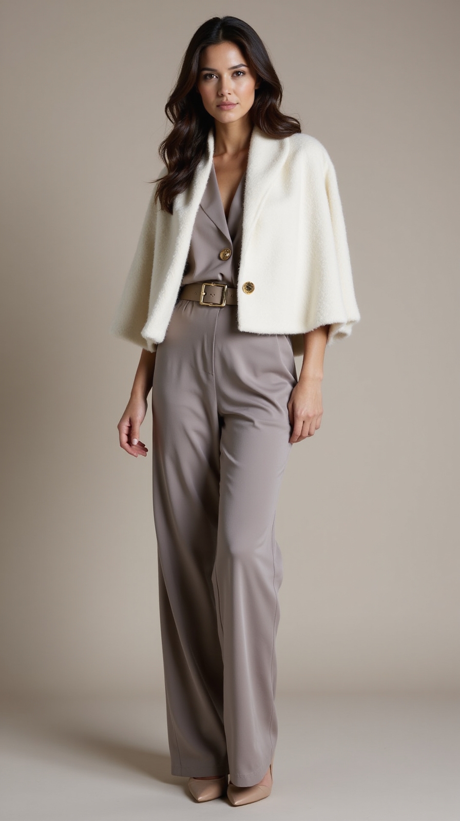 structured cape tailored jumpsuit