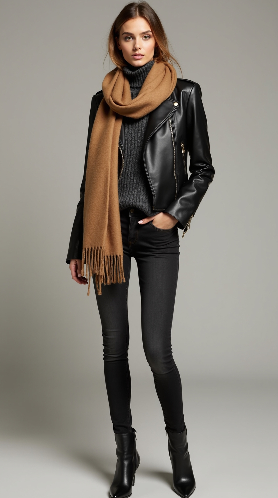 structured leather moto layering