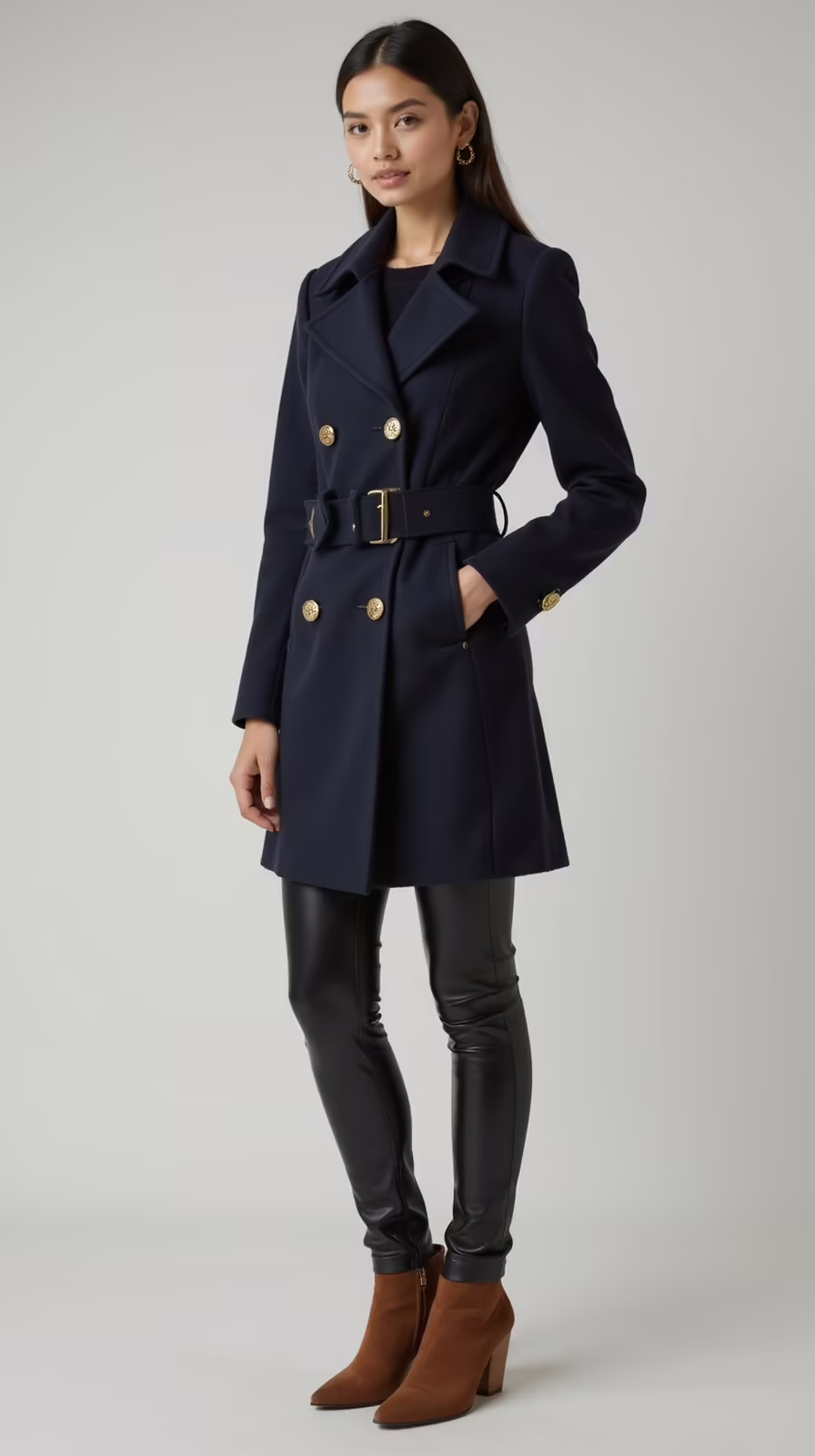 structured peacoat ankle boots