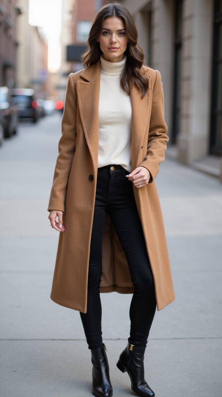 structured wool coat layering
