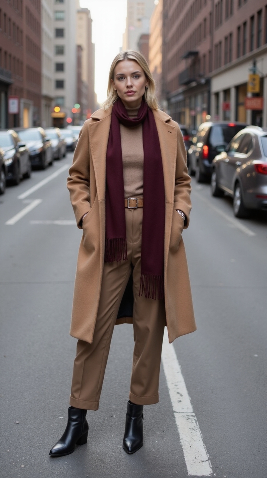 stylish layered winter citywear