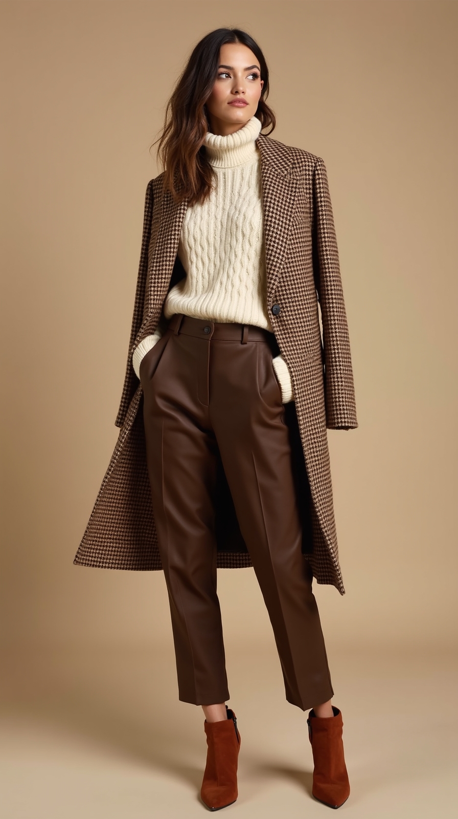 subtle textures complement brown trousers
