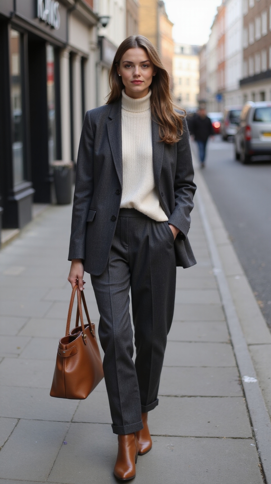 tailored blazer over knit