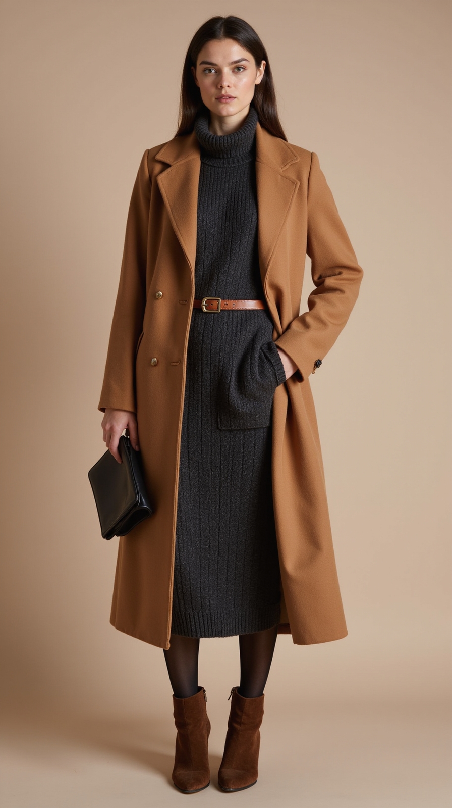 tailored coat over dress