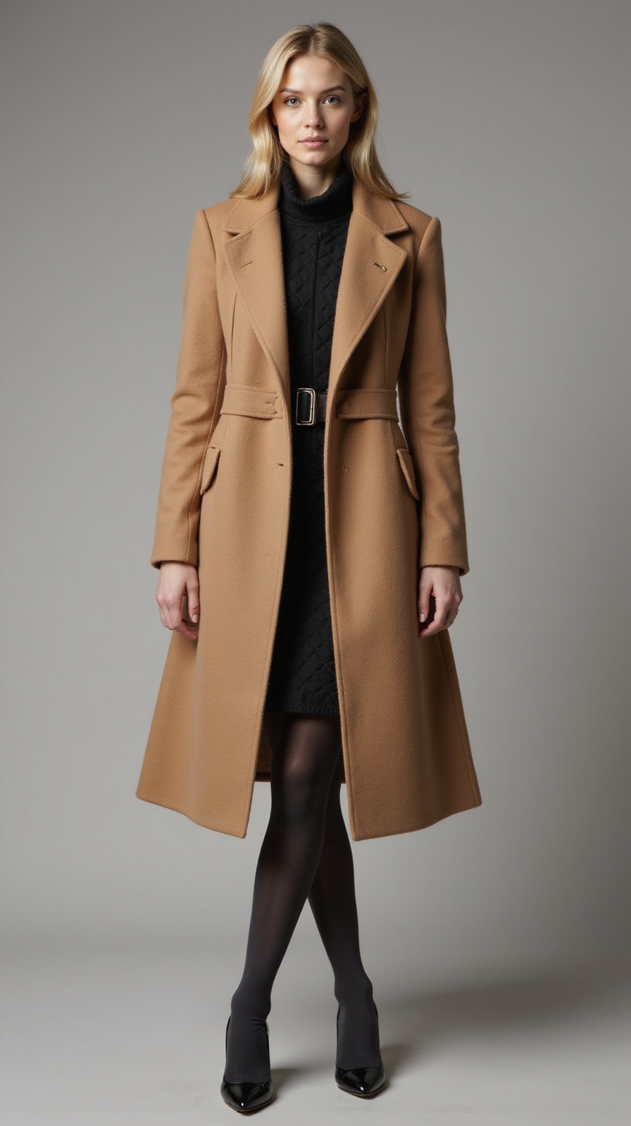 tailored coatdress with layering