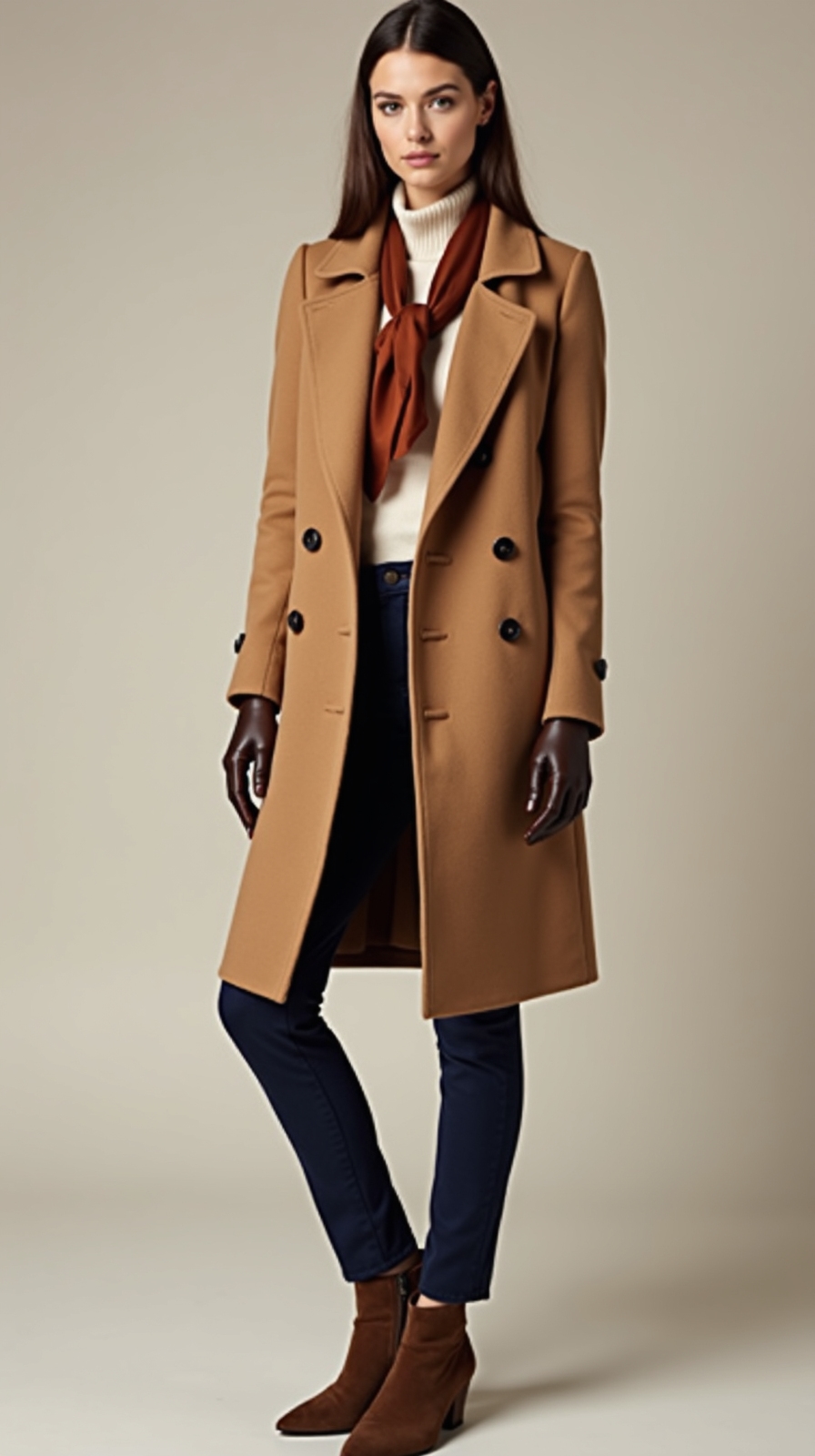 tailored coatigan scarf gloves