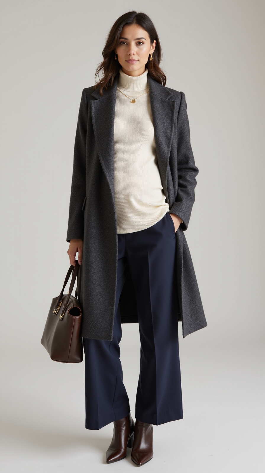tailored cozy polished maternity essentials
