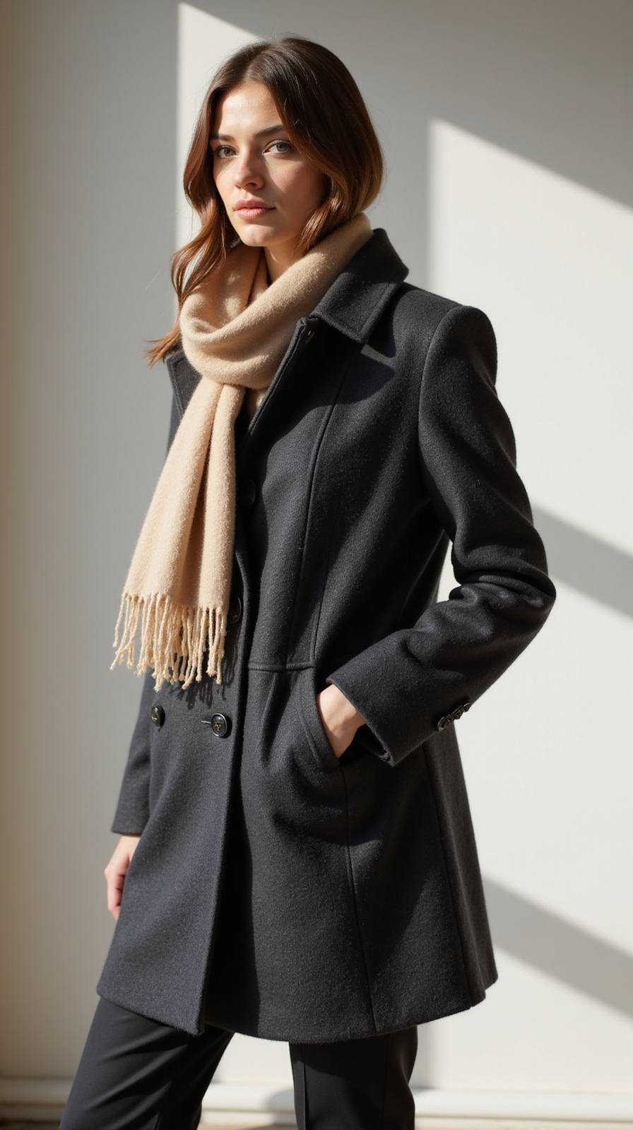 tailored wool coat ensemble