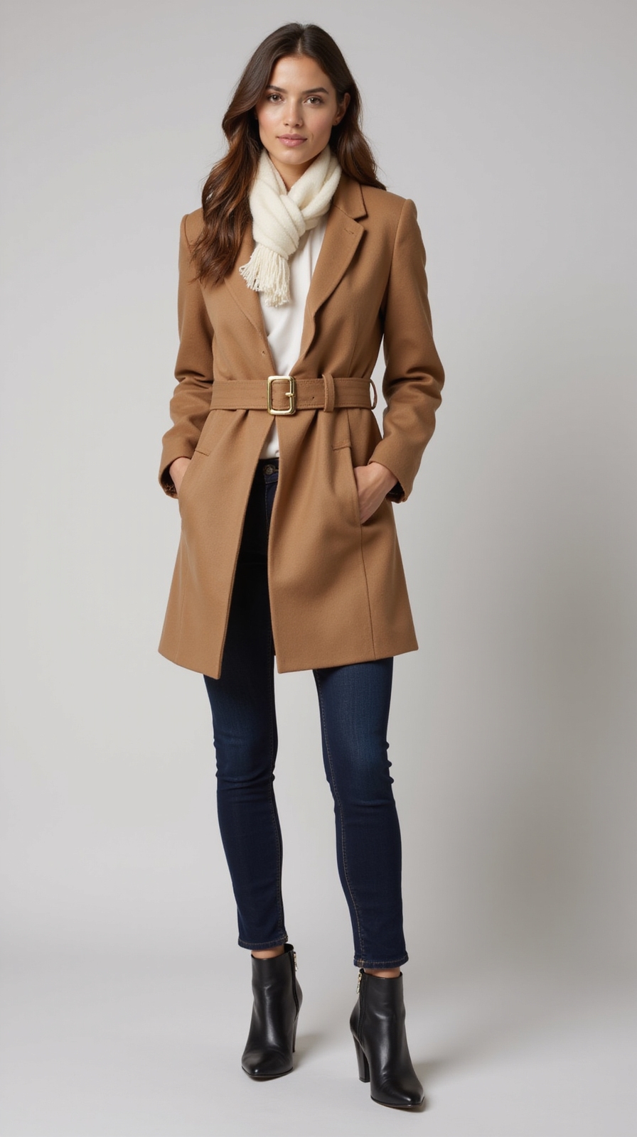 tailored wool coat skinny jeans