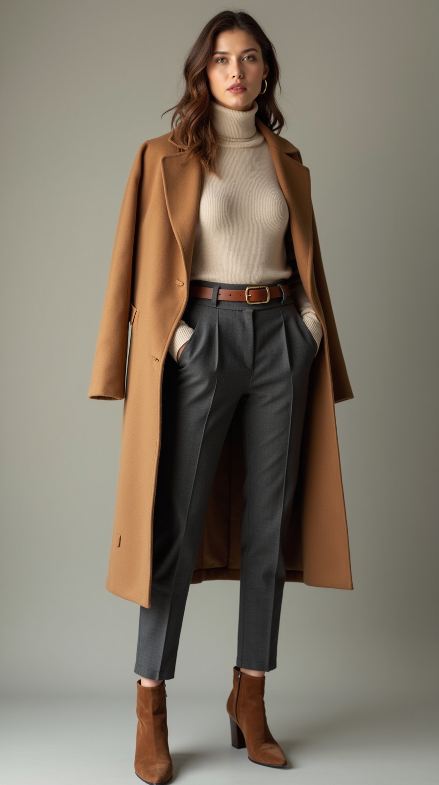 tailored wool trousers with thermals