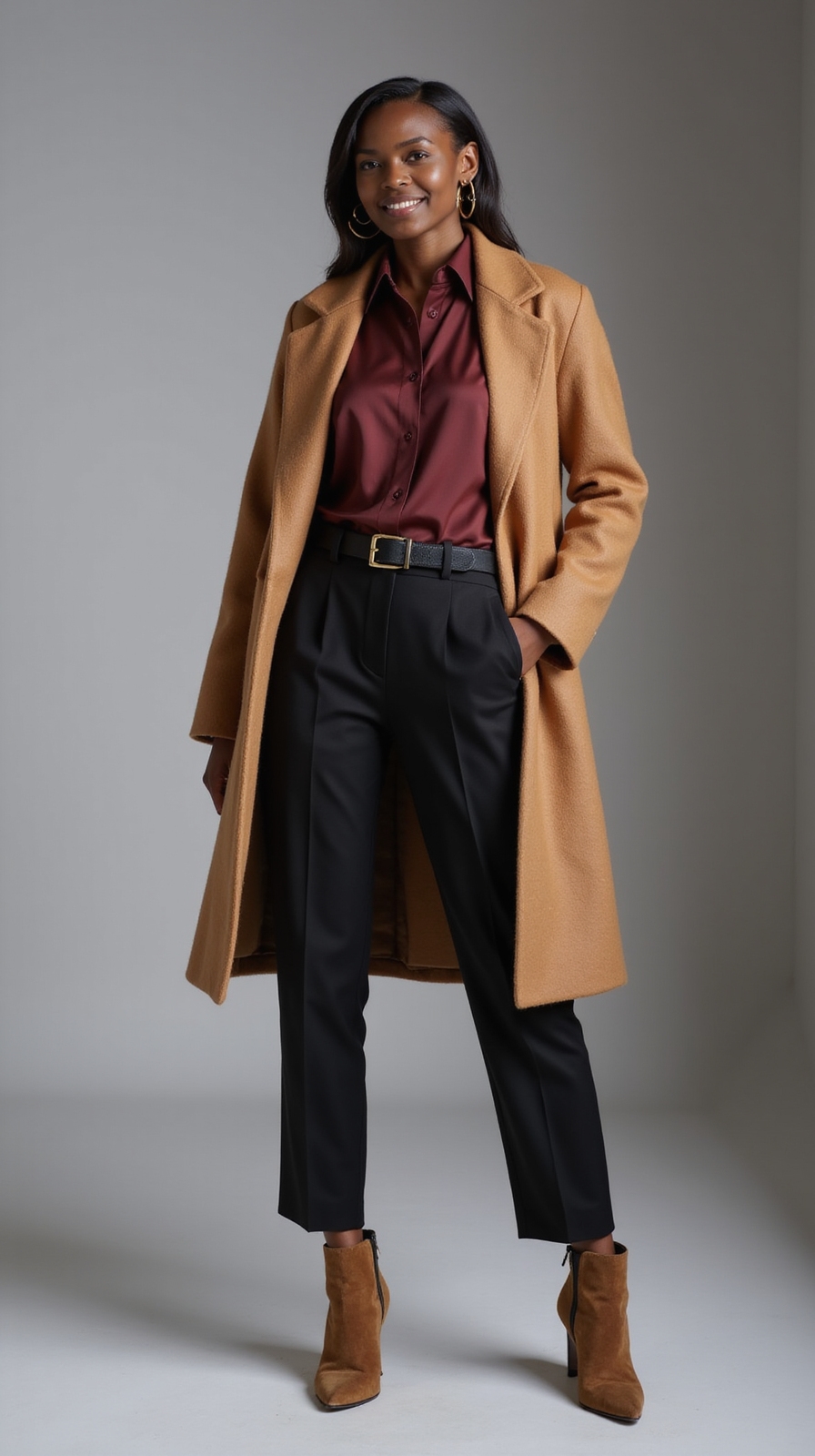 tailored wrap coat transition