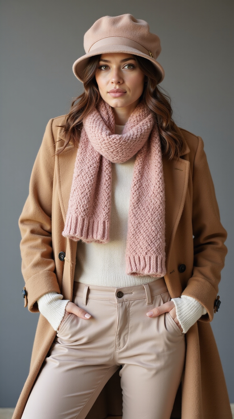 textured coordinated winter accessories