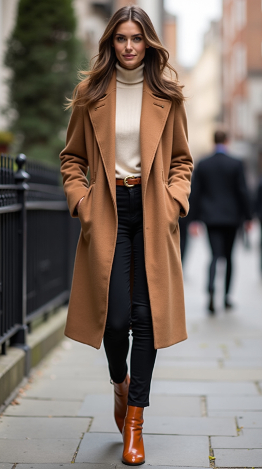 timeless camel coat ensemble