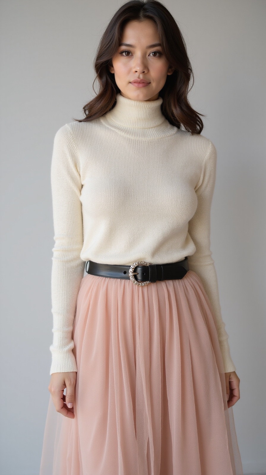 tulle skirt ribbed sweater