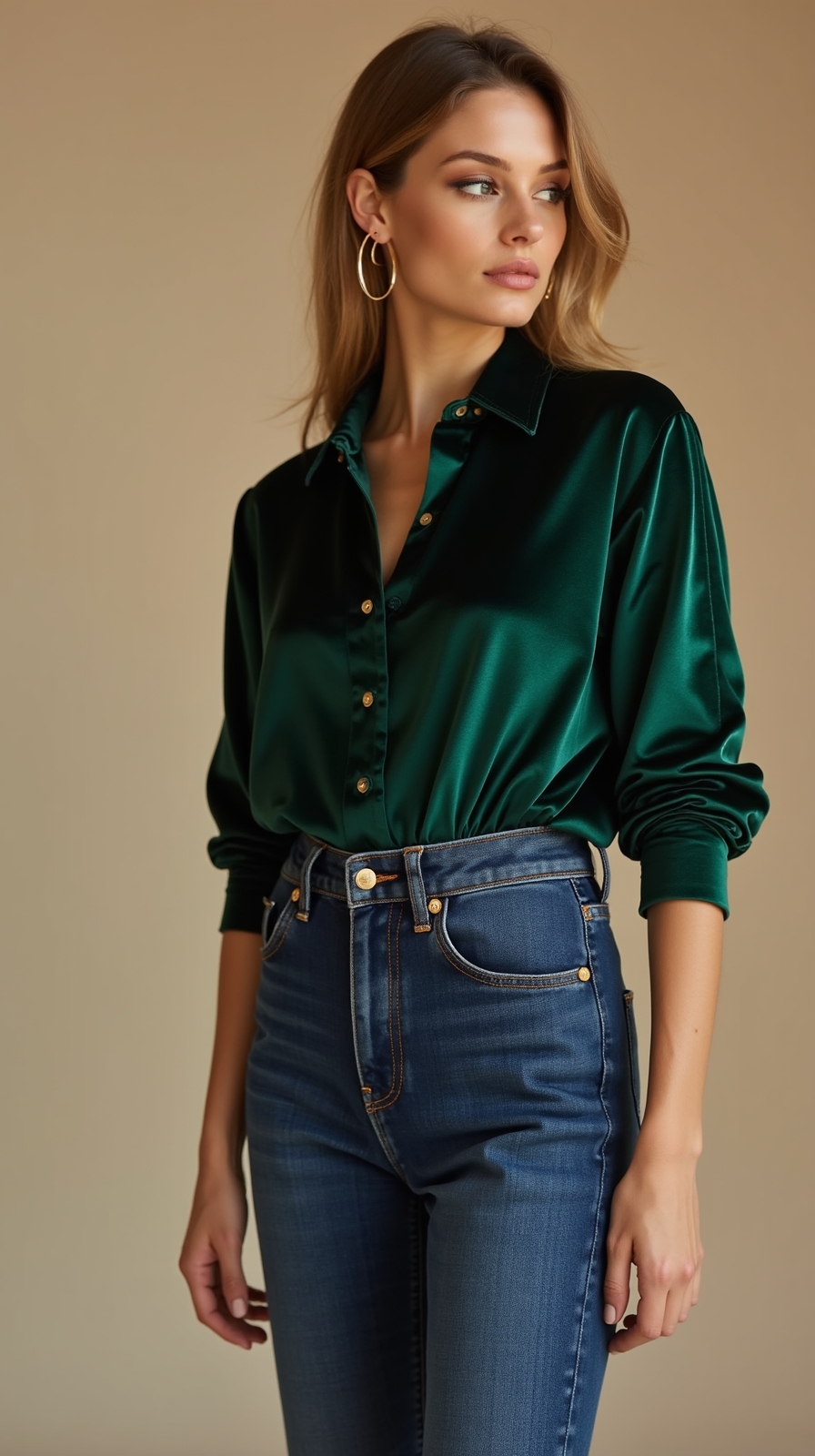 velvet blouse with denim