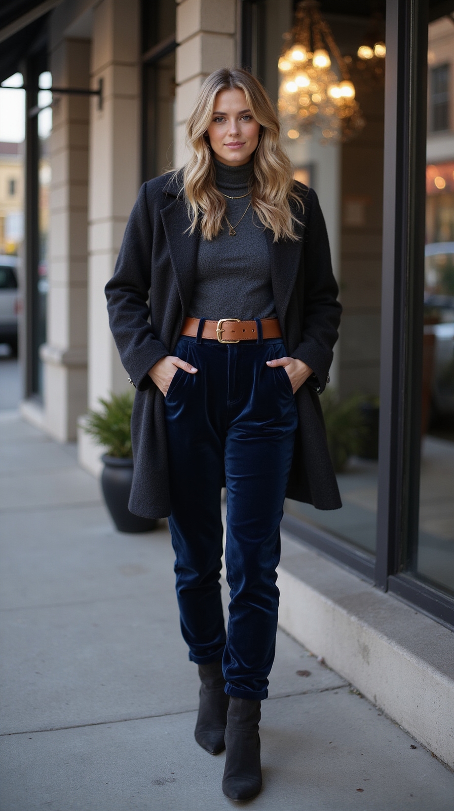 warm tailored textured date night elegance