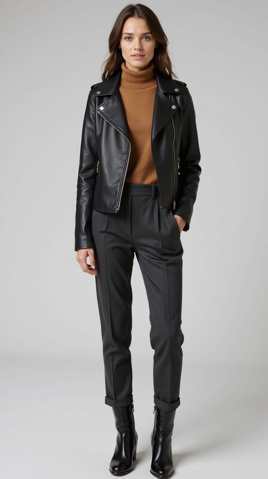 weatherproof minimal leather jacket