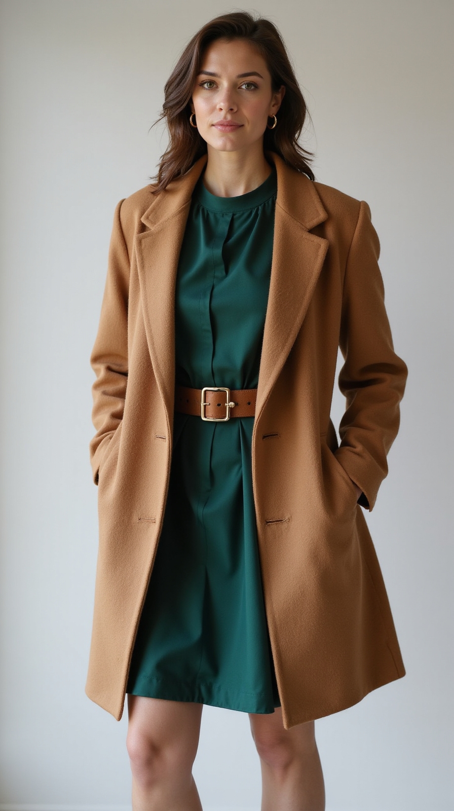 wrap coat defined waist