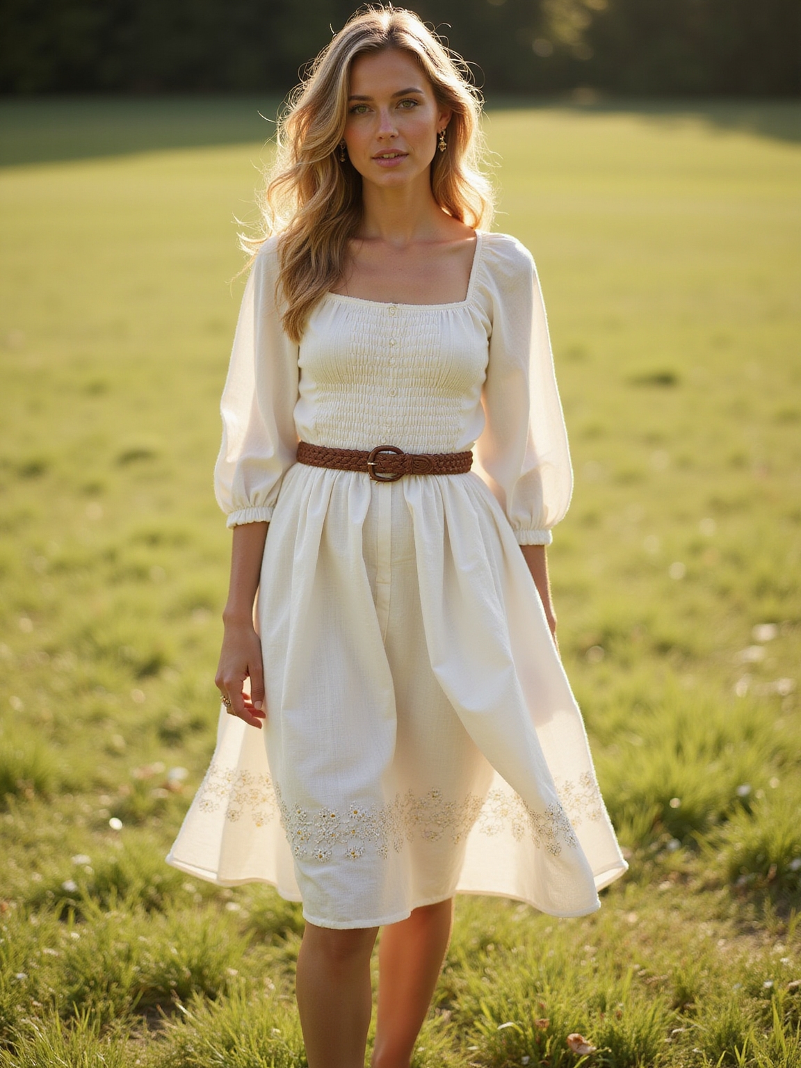 airy floral puff sleeve sundress