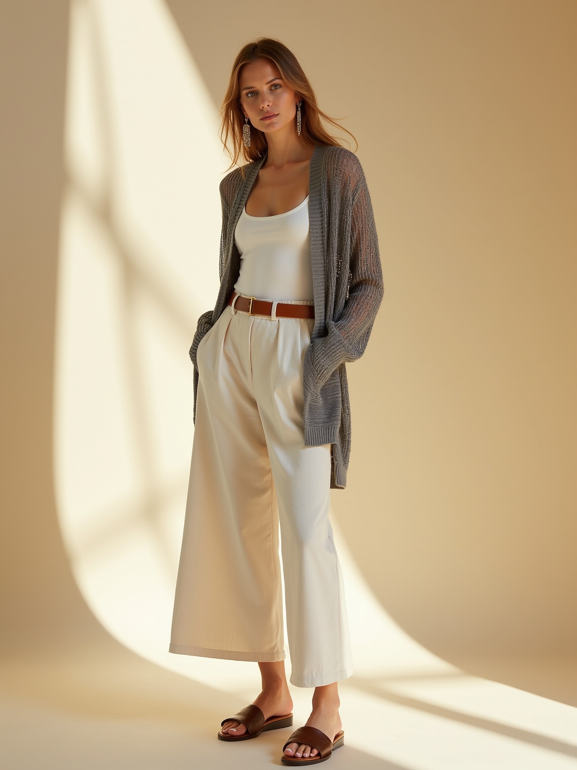 airy layered lightweight neutral knits