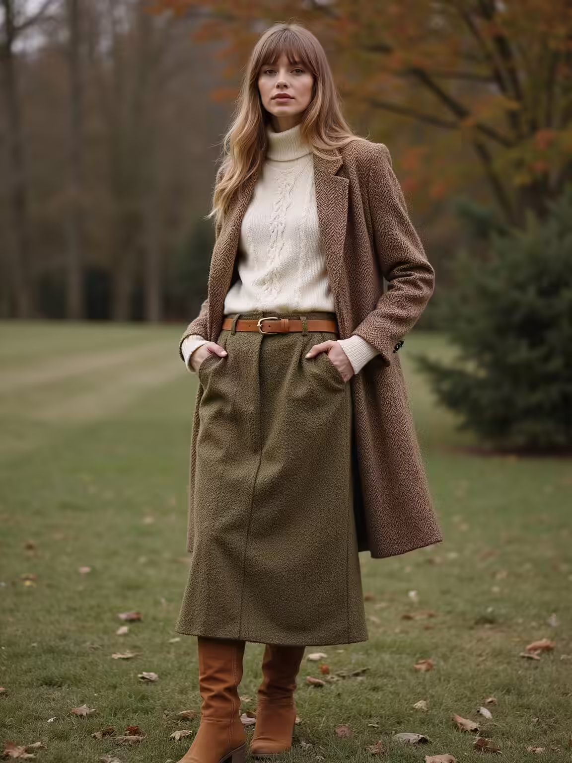 autumnal tweed layered british elegance