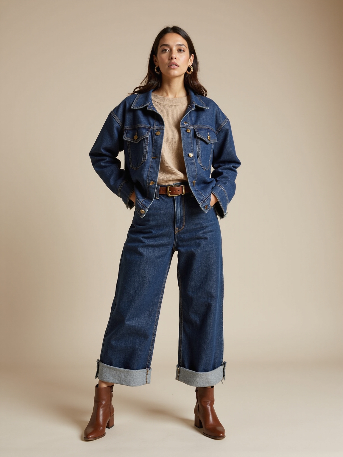 balance oversized denim with structure