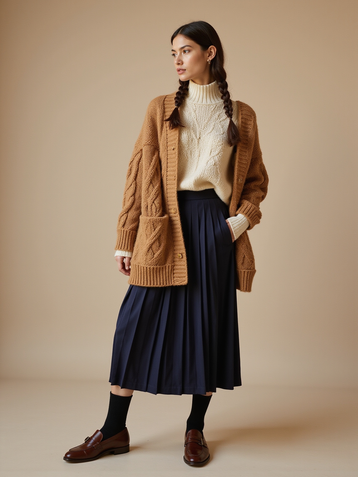 braided cable cardigan cozyconfidence