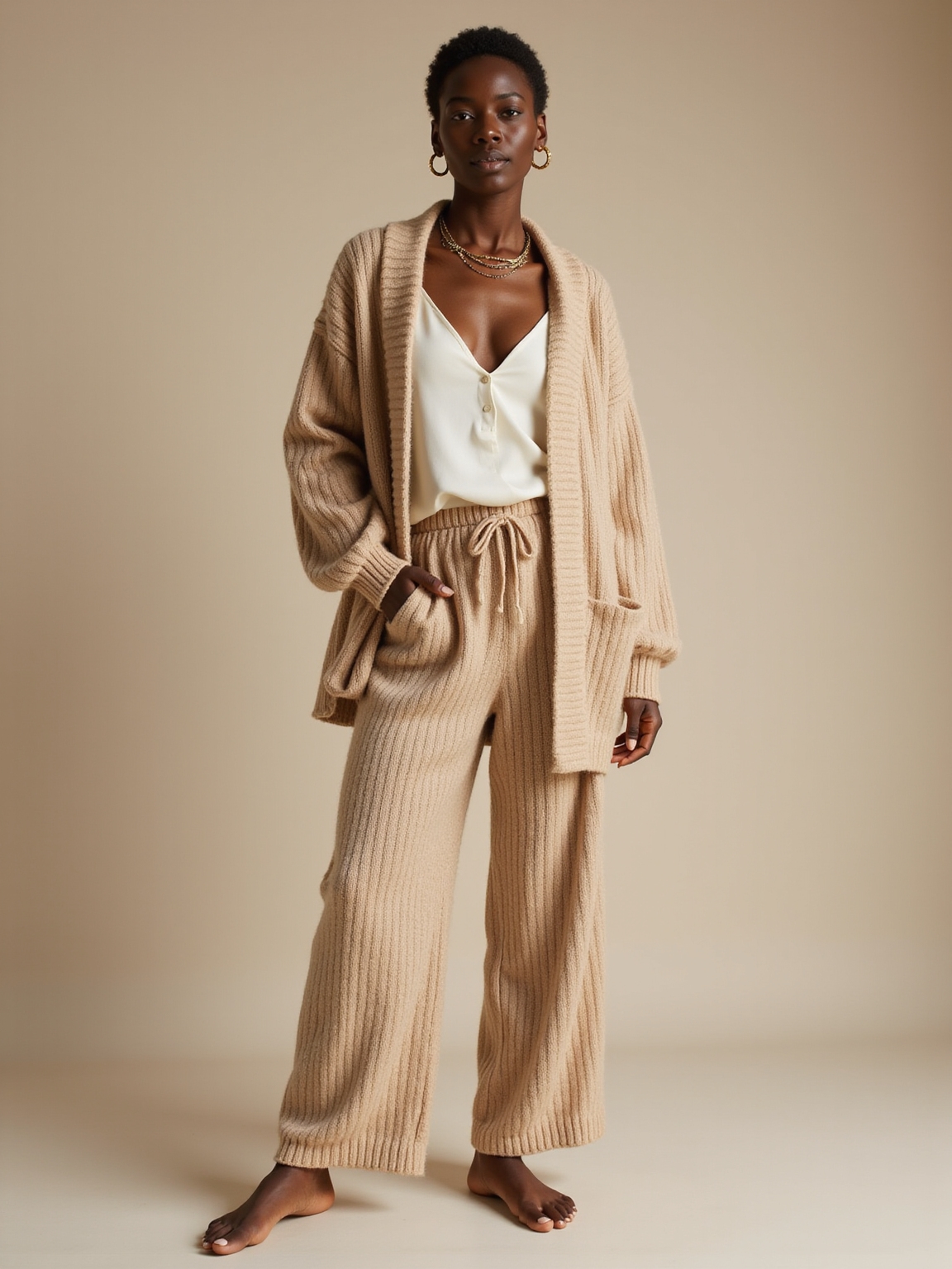 breathable muted texture comfortable loungewear