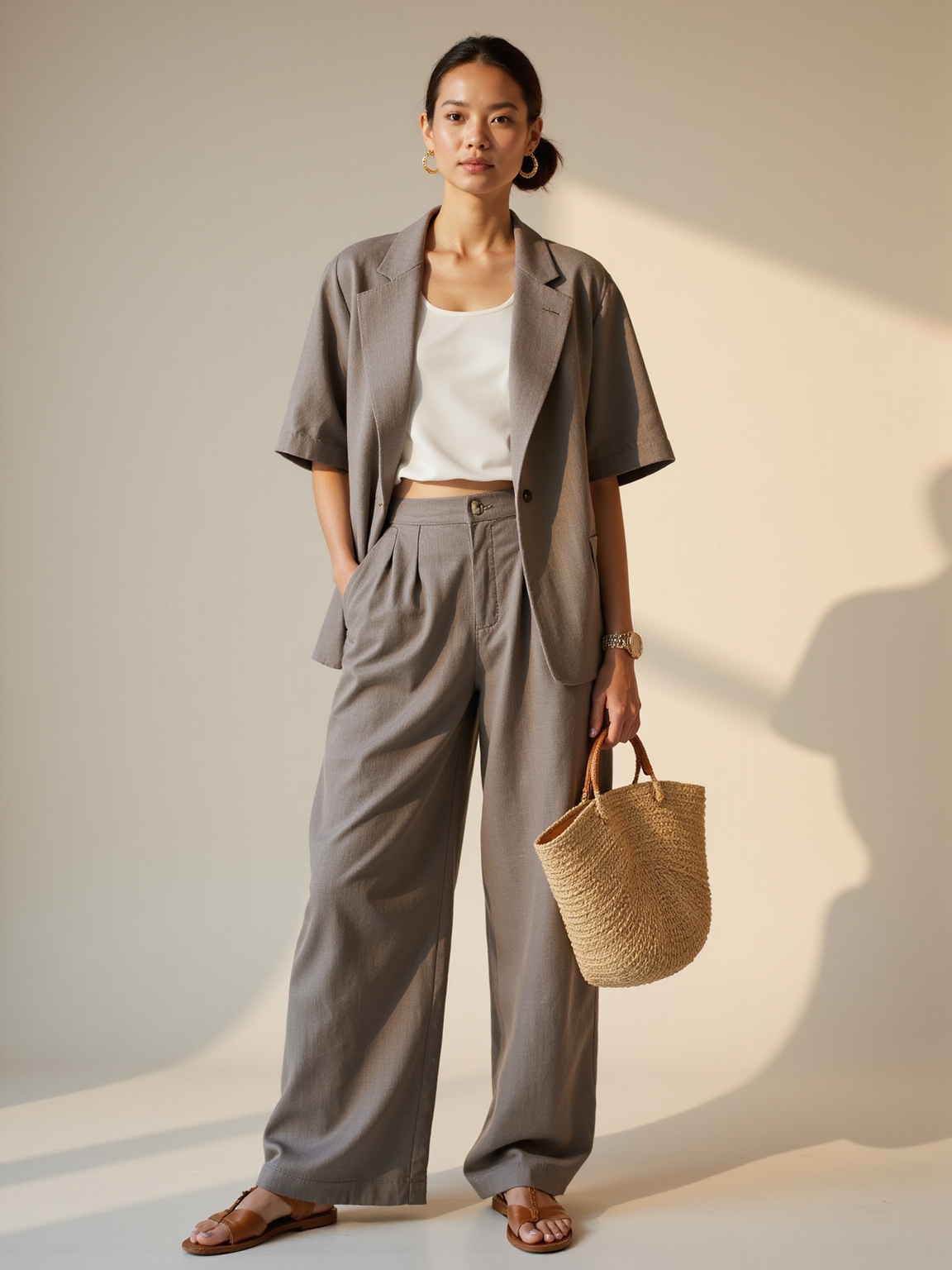 breathable polished linen cotton blends