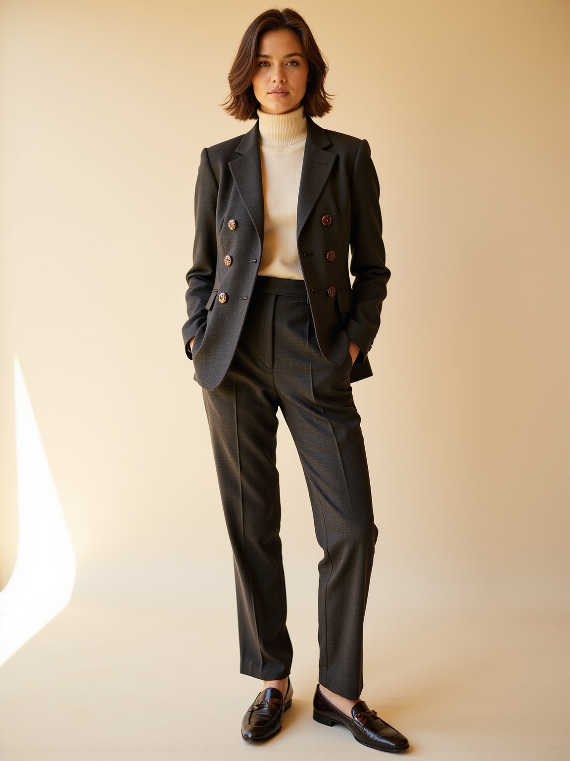 calm tailored blazer and trouser ensembles