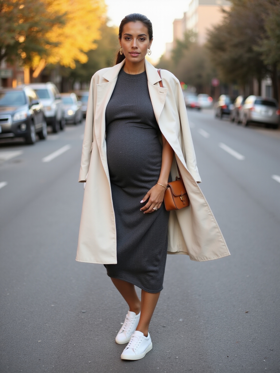 casual layered maternity wardrobe