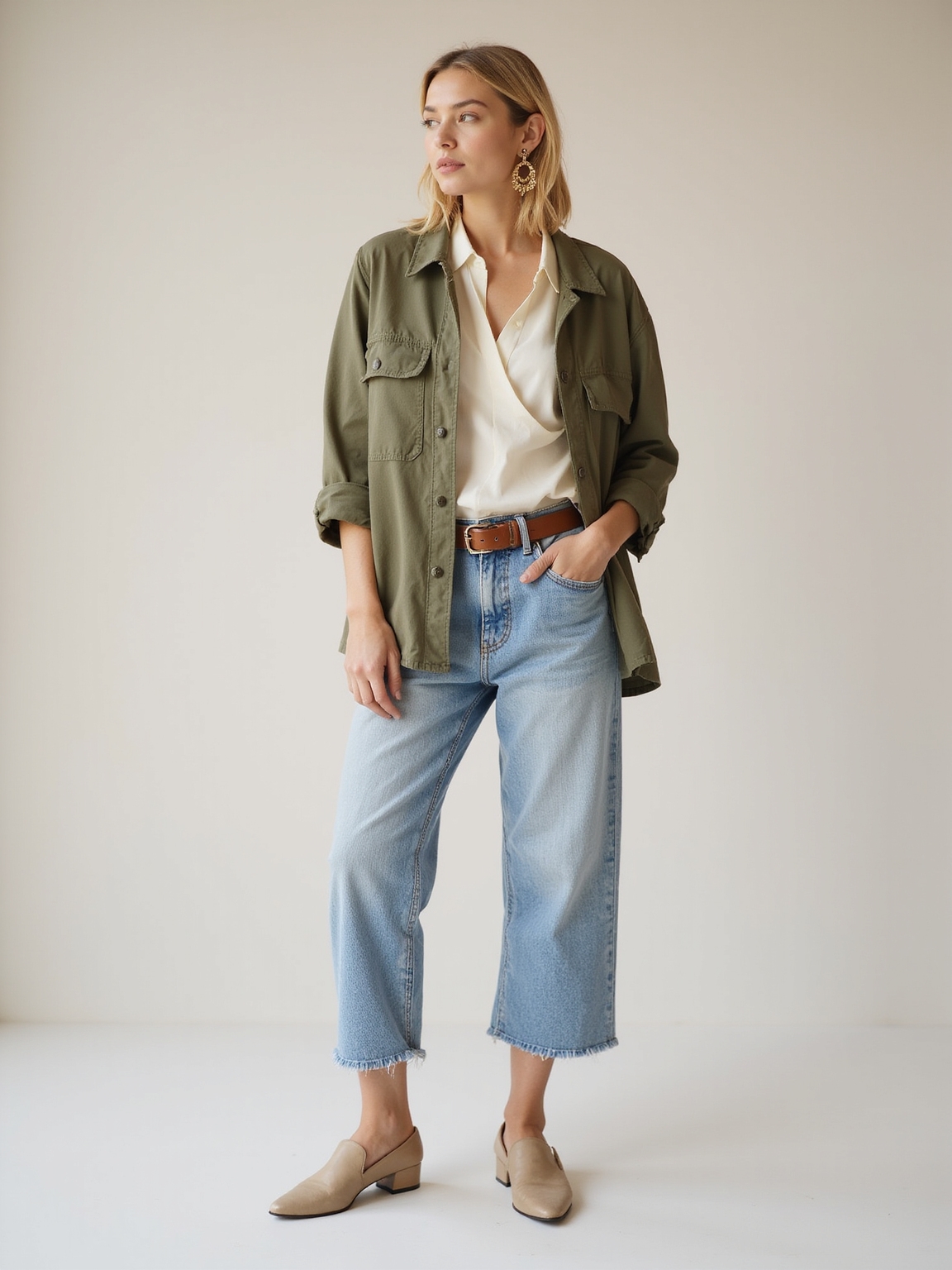 casual polished jeans and tops
