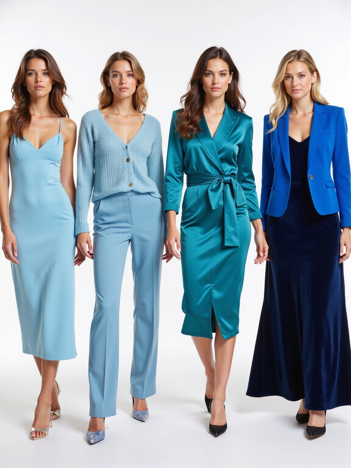 choose blues by undertone contrast