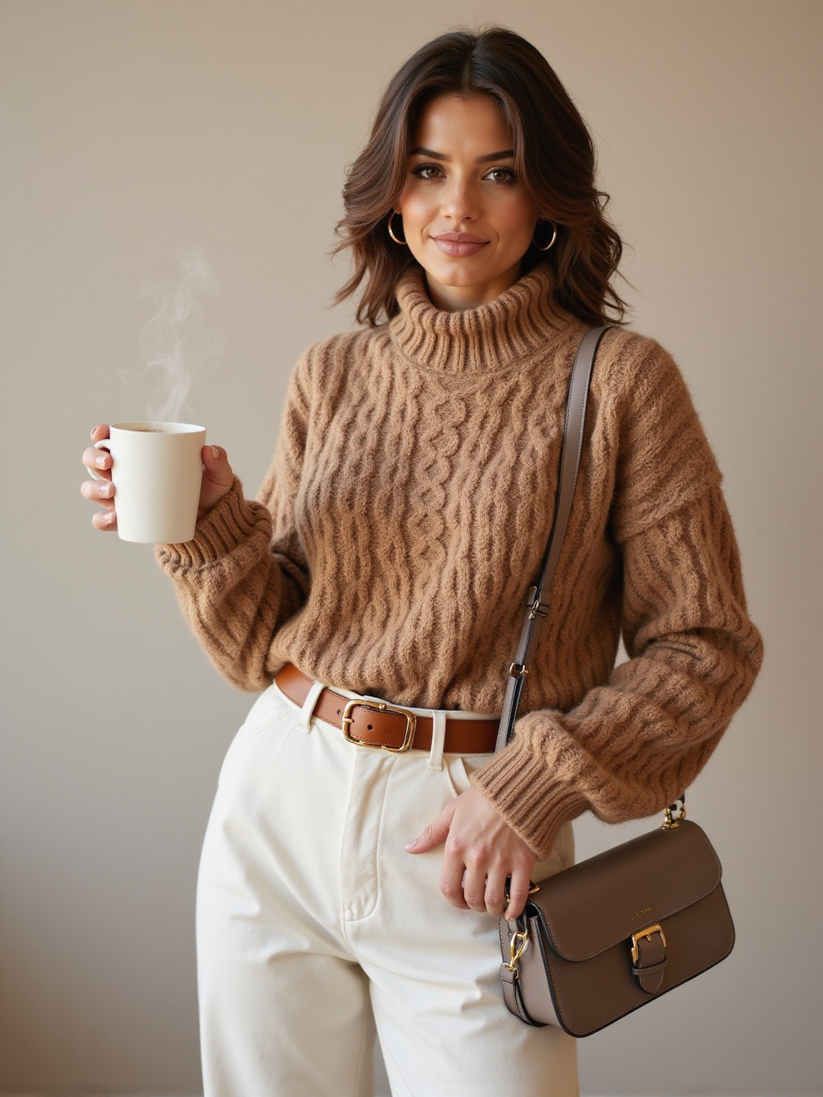 chunky knit latte inspired neutrals